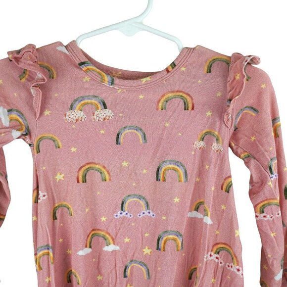Posh Peanut‎ Baby Girl Long Sleeve Ruffled Rainbow Bubble Romper 12-18 Mos - Picture 3 of 6
